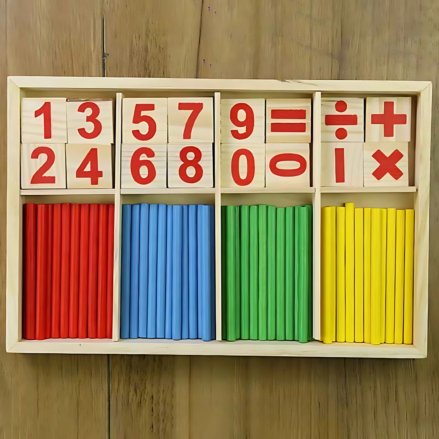 Juego De Madera números y cálculos