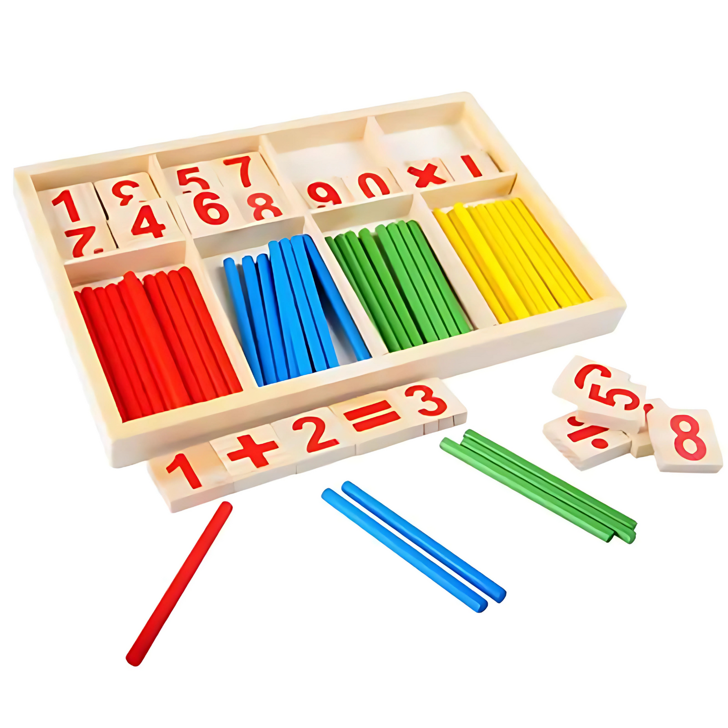 Juego De Madera números y cálculos